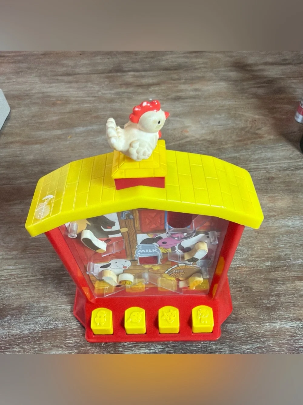 Vintage Barn Animal Mechanical Pinball Game Toy Farm Theme